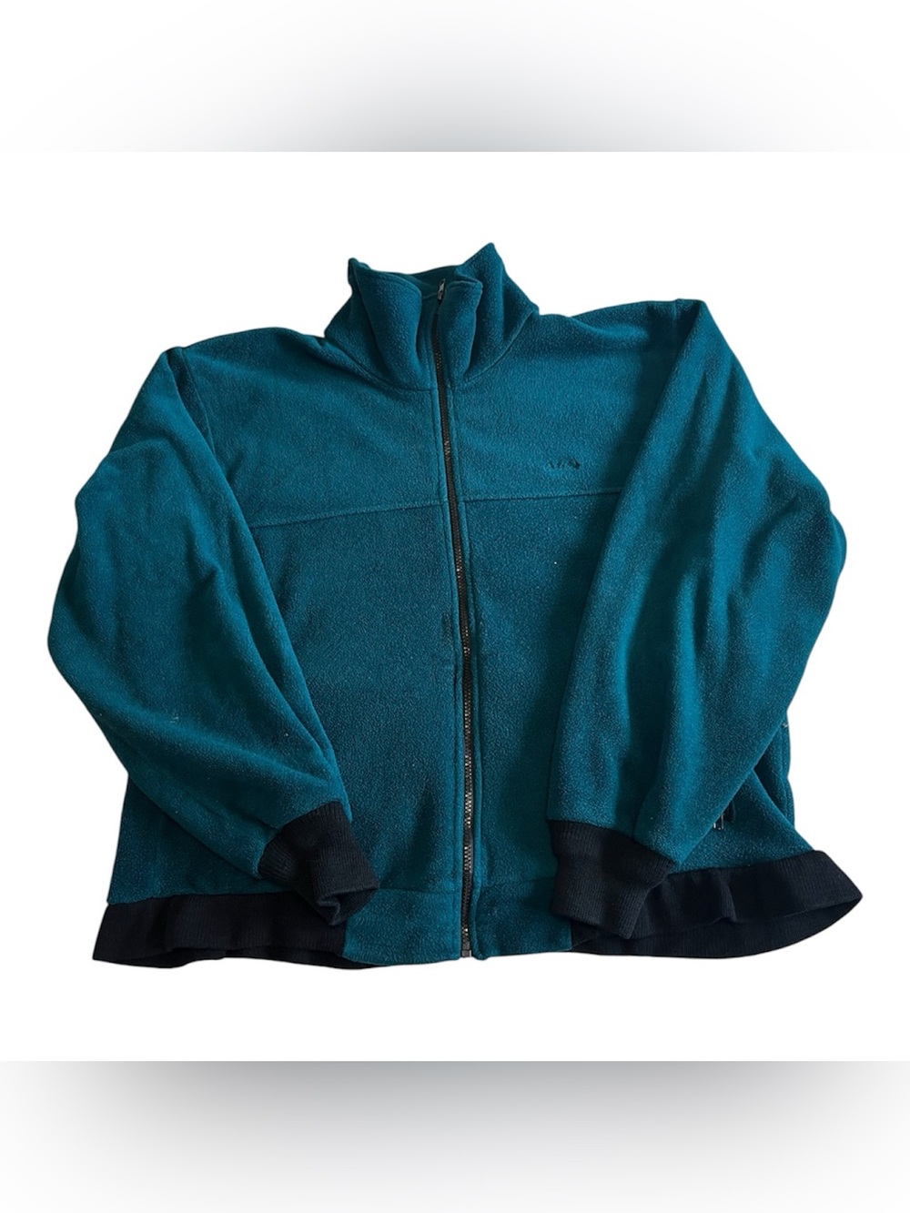 Vintage Cabelas USA Fleece Jacket Fits Mens XL Long Sleeve Full Zip Teal Purple